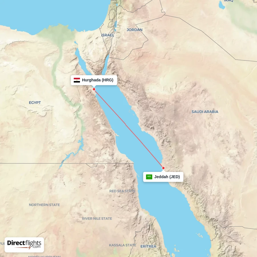 JED - HRG route map