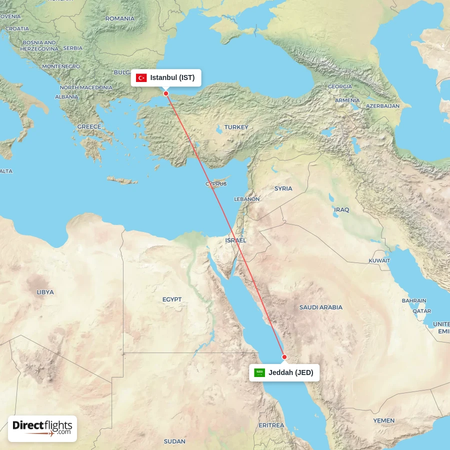 JED - IST route map