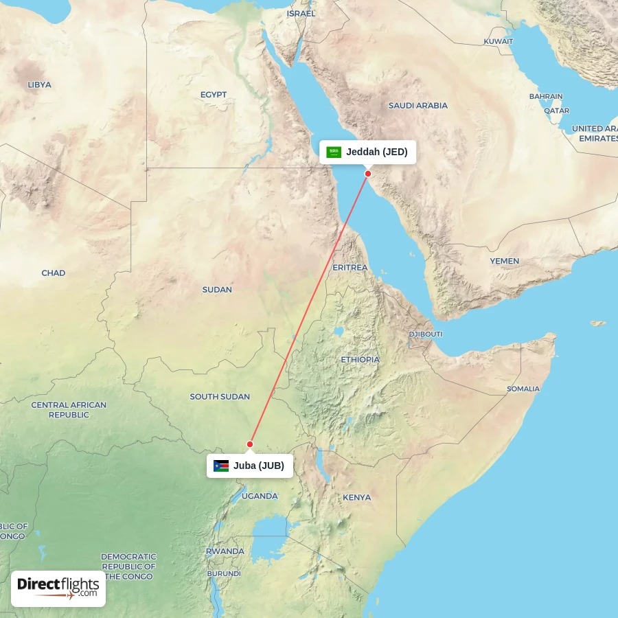 JED - JUB route map