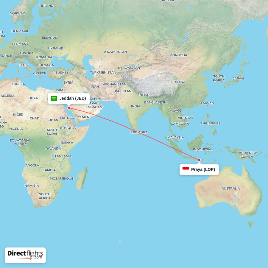 JED - LOP route map