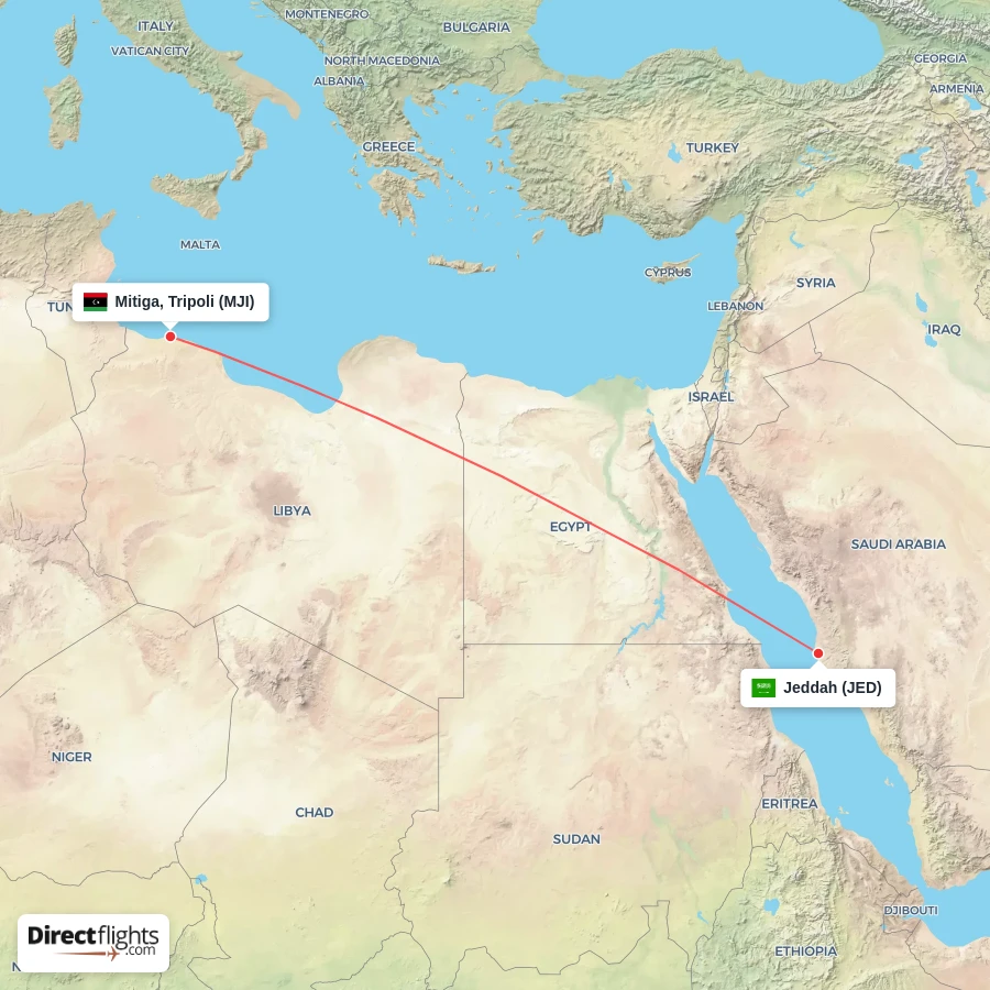 JED - MJI route map