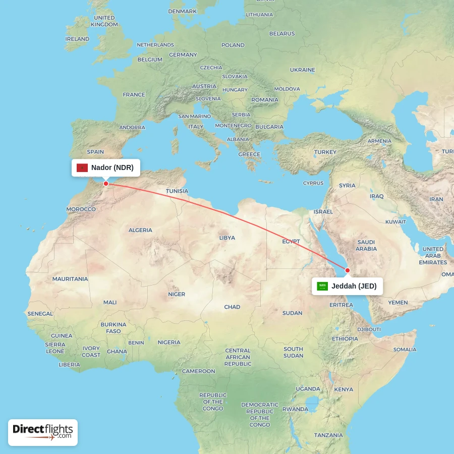 JED - NDR route map