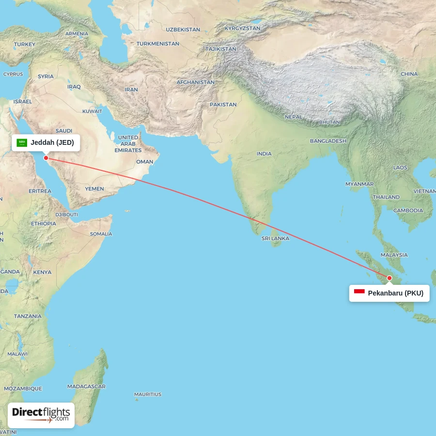 JED - PKU route map