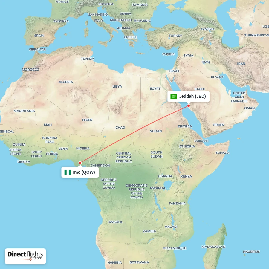 JED - QOW route map