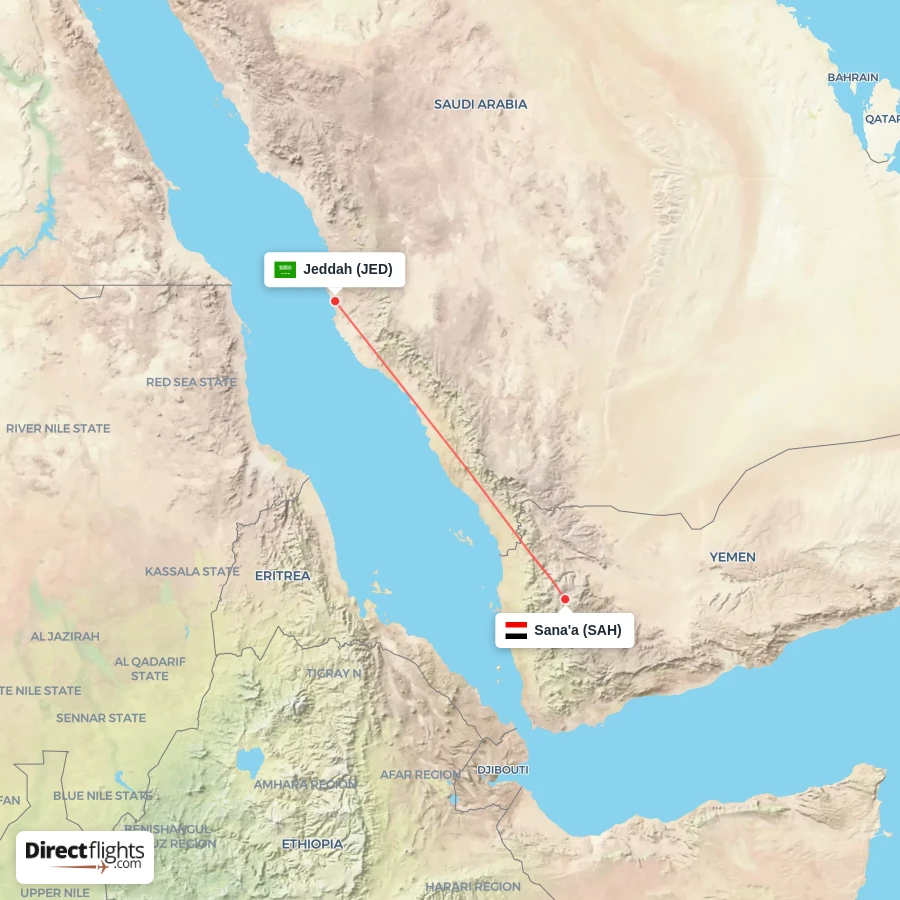 JED - SAH route map