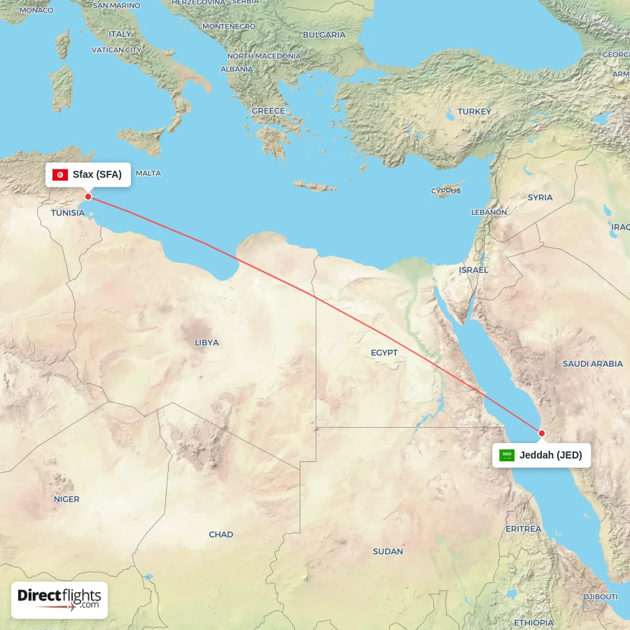 JED - SFA route map