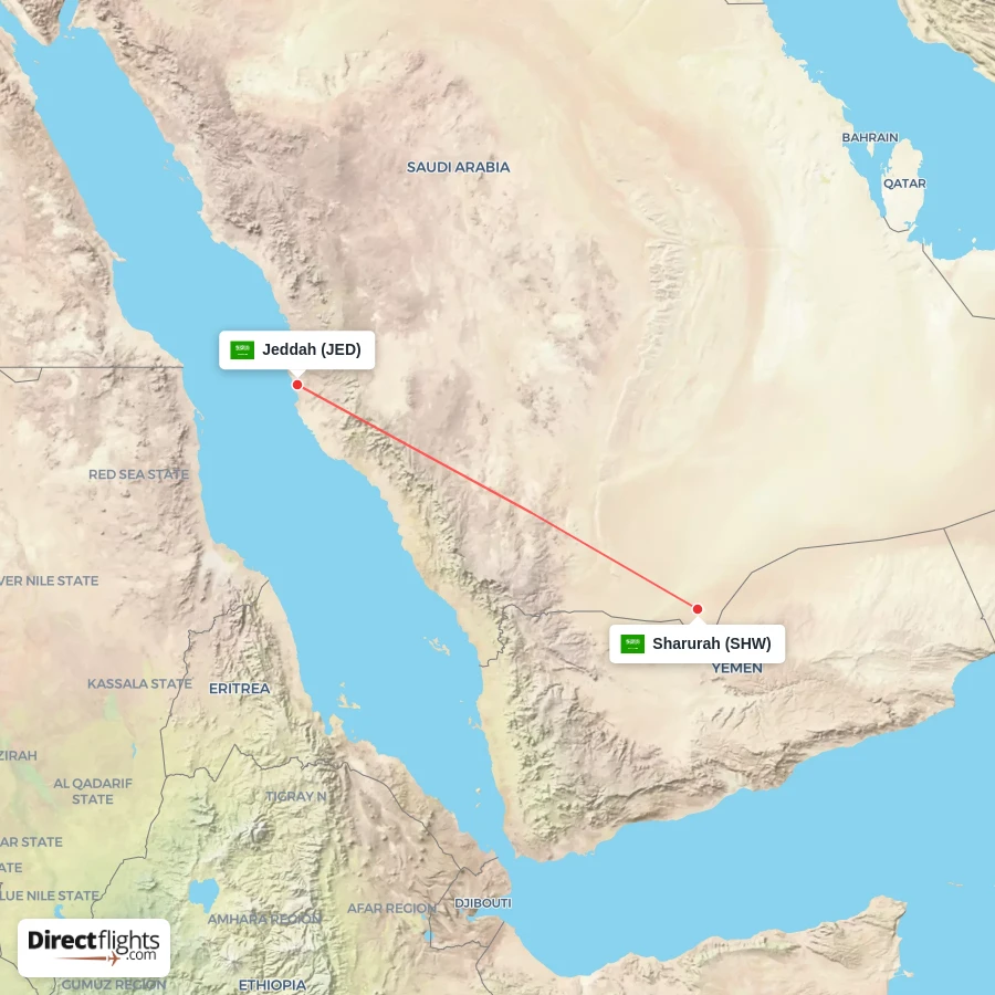 JED - SHW route map