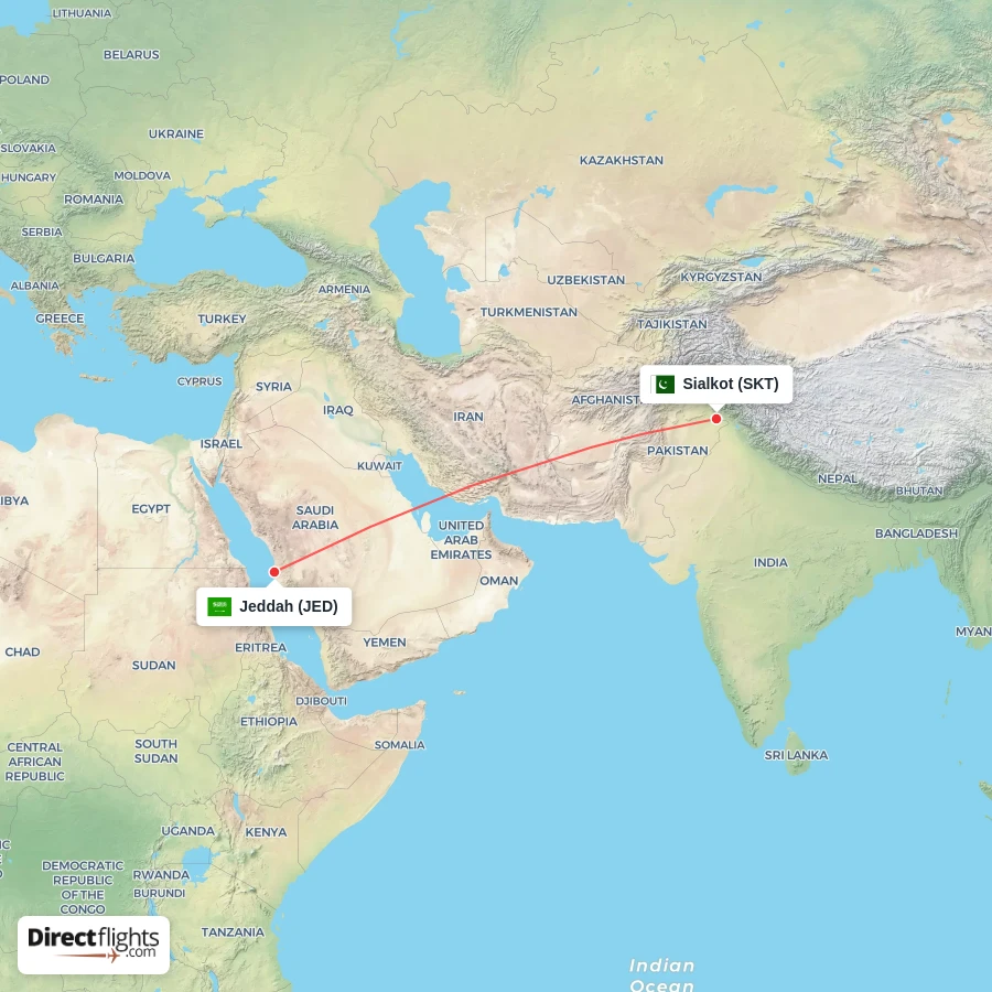 JED - SKT route map