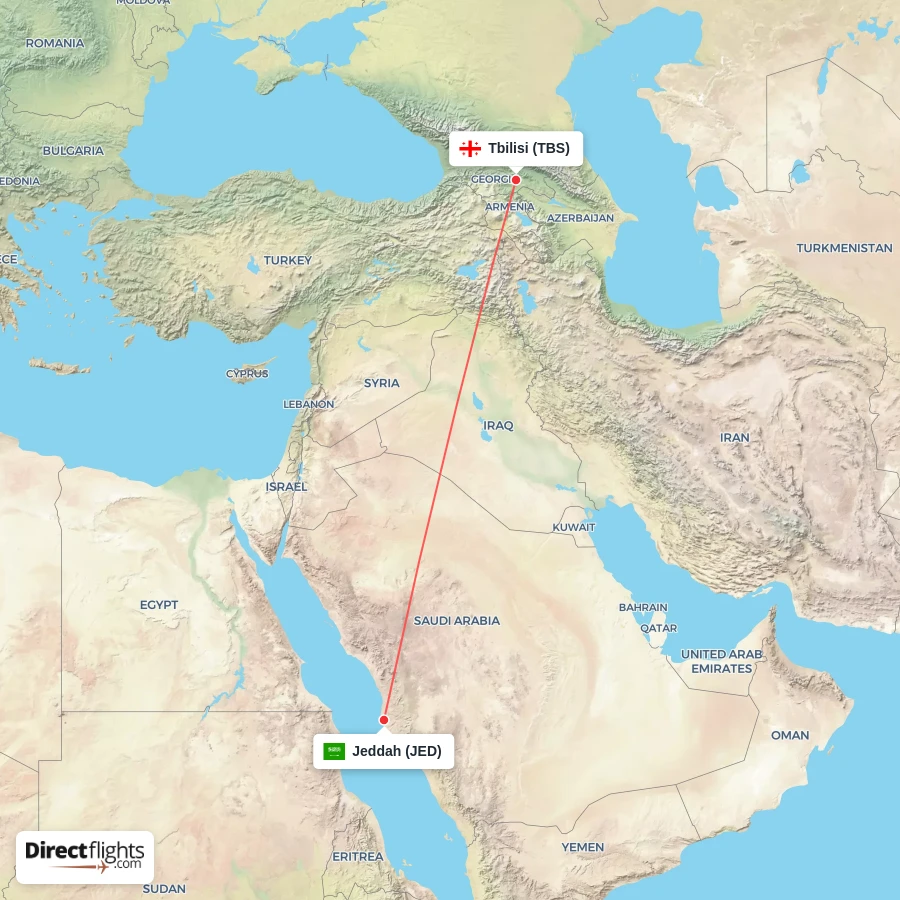 JED - TBS route map