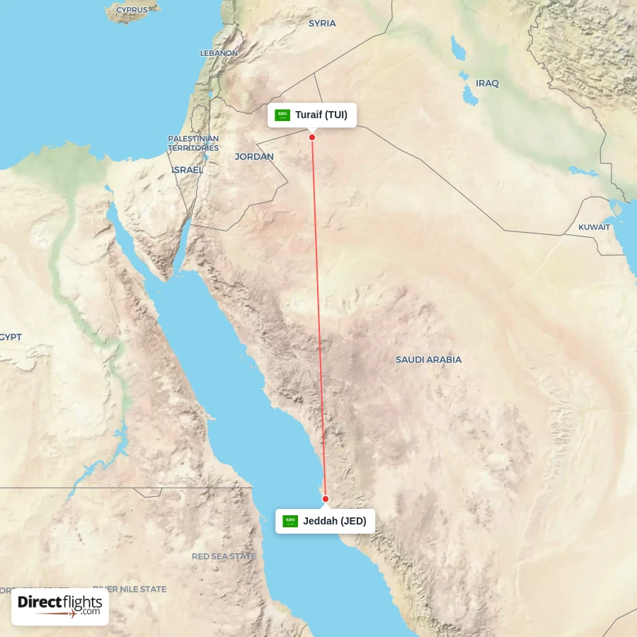 JED - TUI route map
