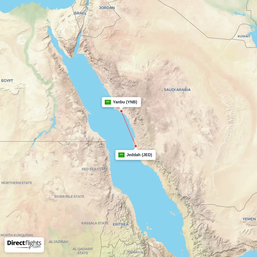 JED - YNB route map