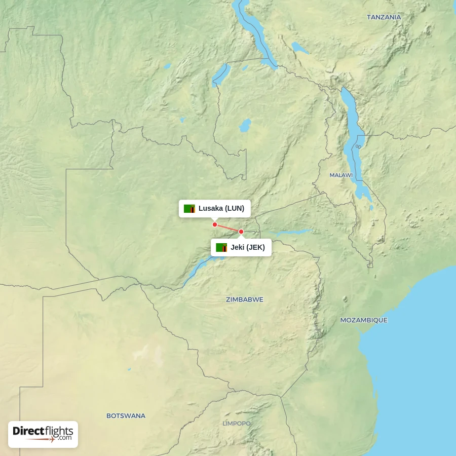 JEK - LUN route map