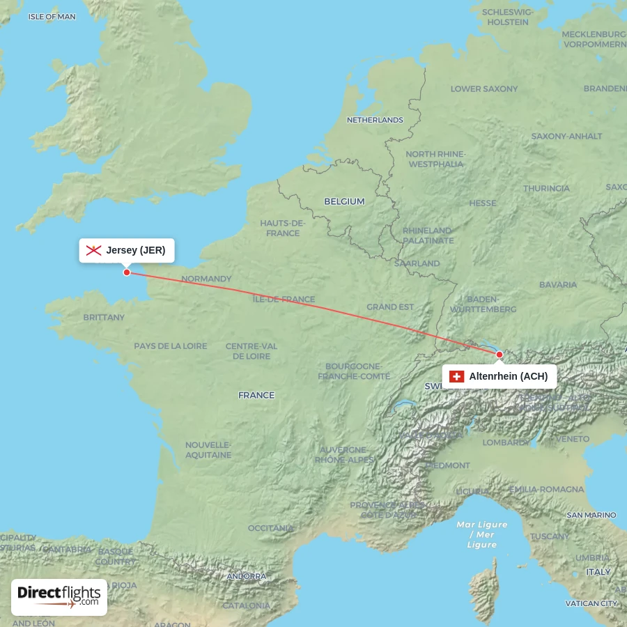 JER - ACH route map