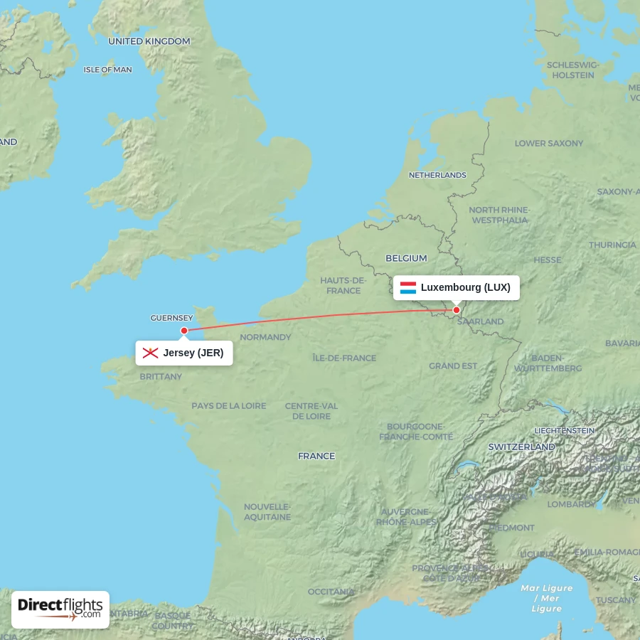 JER - LUX route map