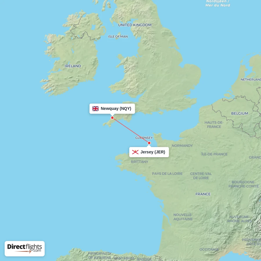 JER - NQY route map