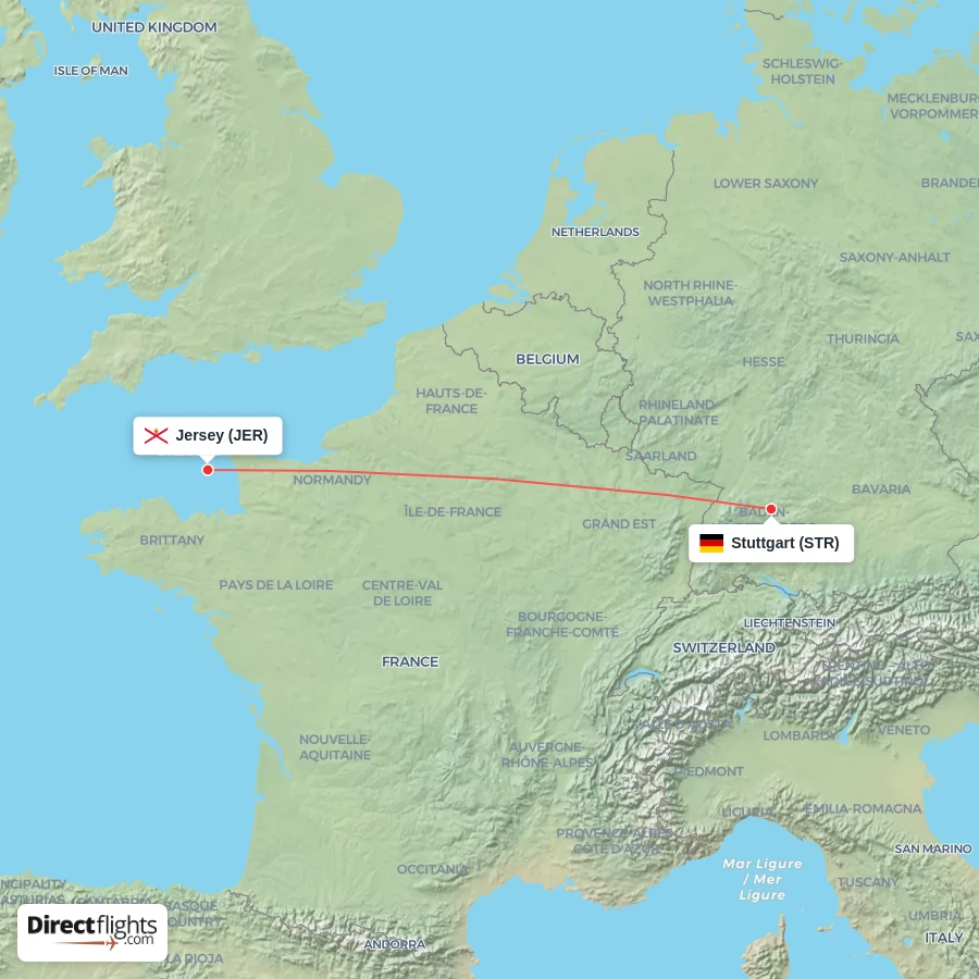 JER - STR route map