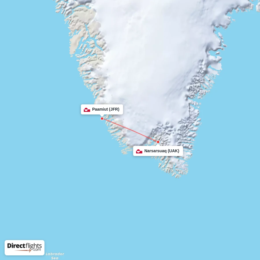 JFR - UAK route map