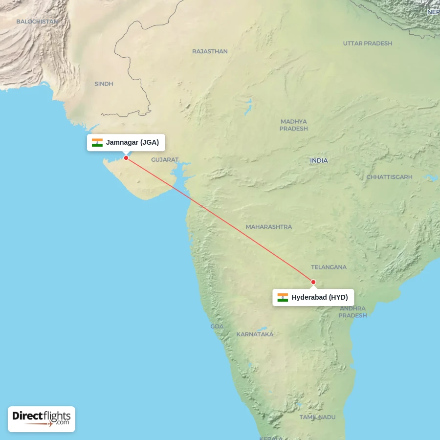 JGA - HYD route map
