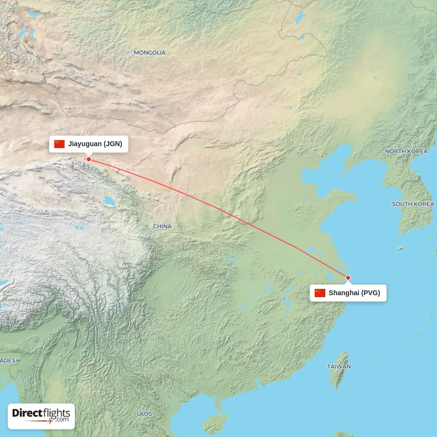 JGN - PVG route map