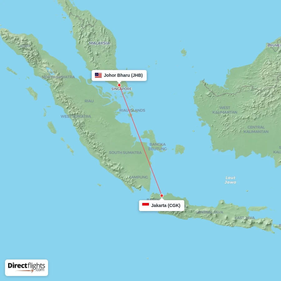 JHB - CGK route map