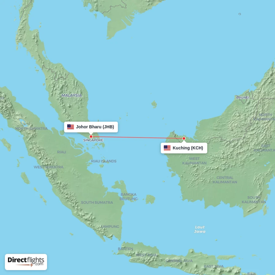 JHB - KCH route map