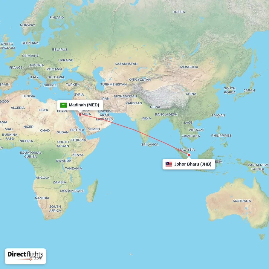 JHB - MED route map