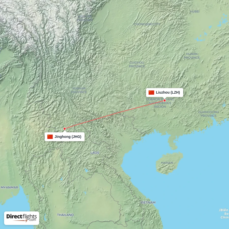 JHG - LZH route map