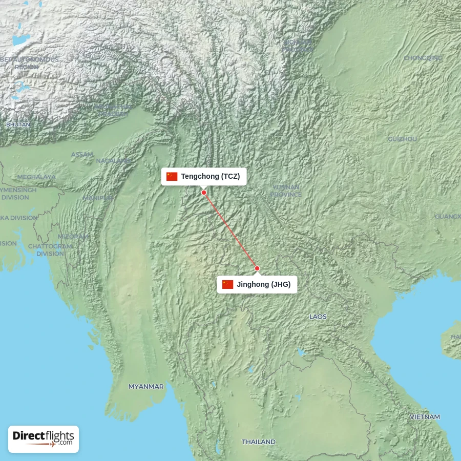 JHG - TCZ route map