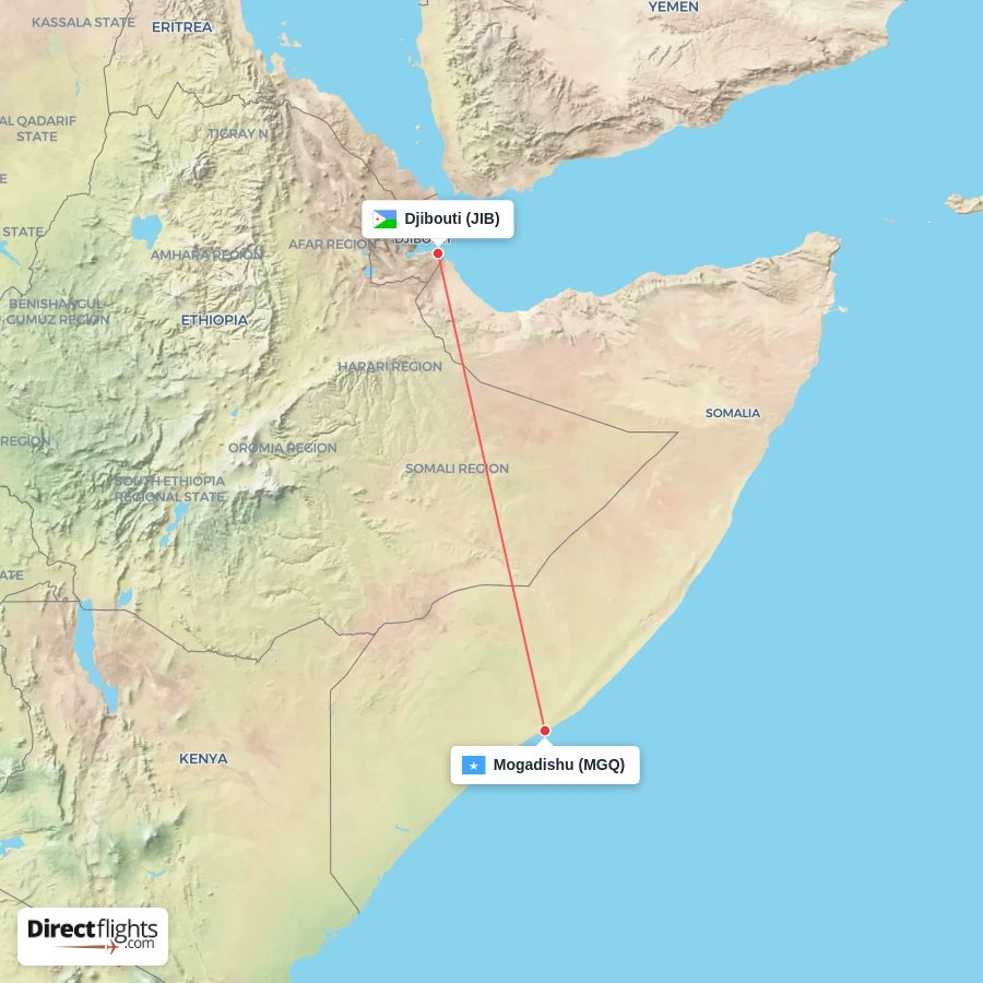 JIB - MGQ route map
