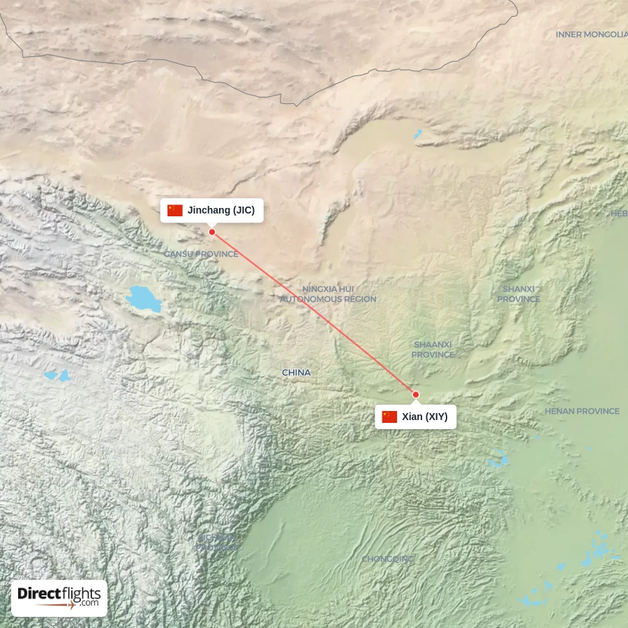 JIC - XIY route map