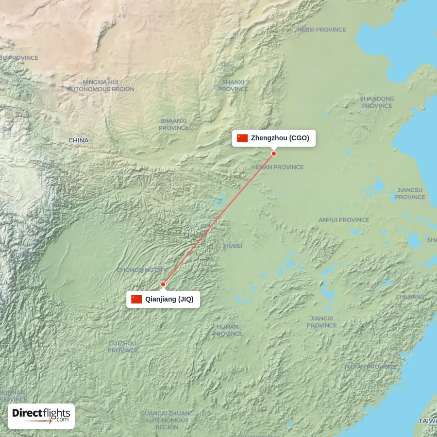 JIQ - CGO route map