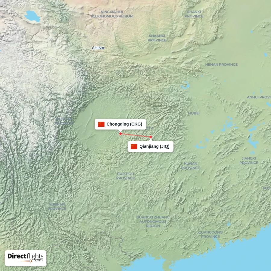 JIQ - CKG route map