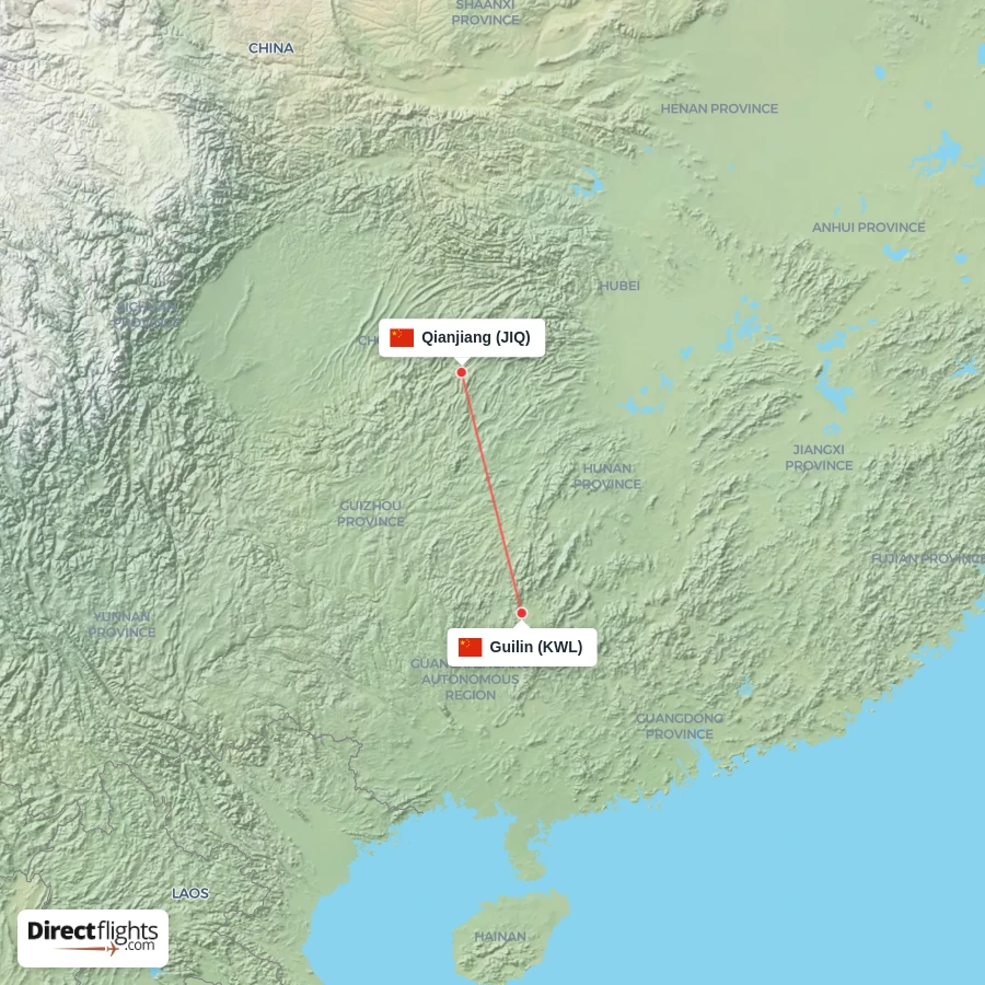 JIQ - KWL route map