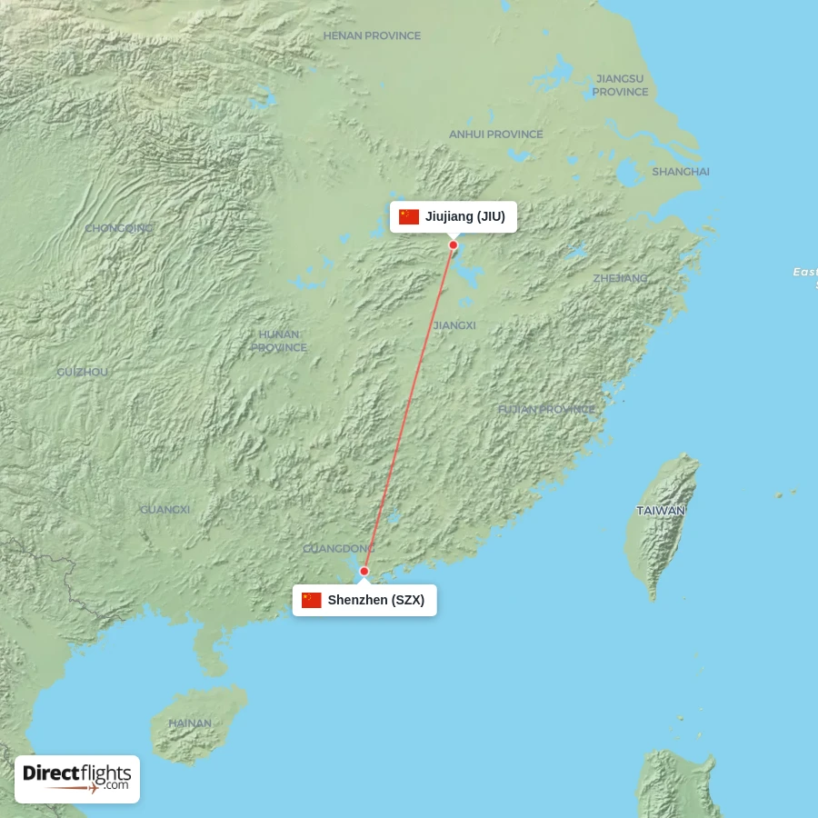 JIU - SZX route map