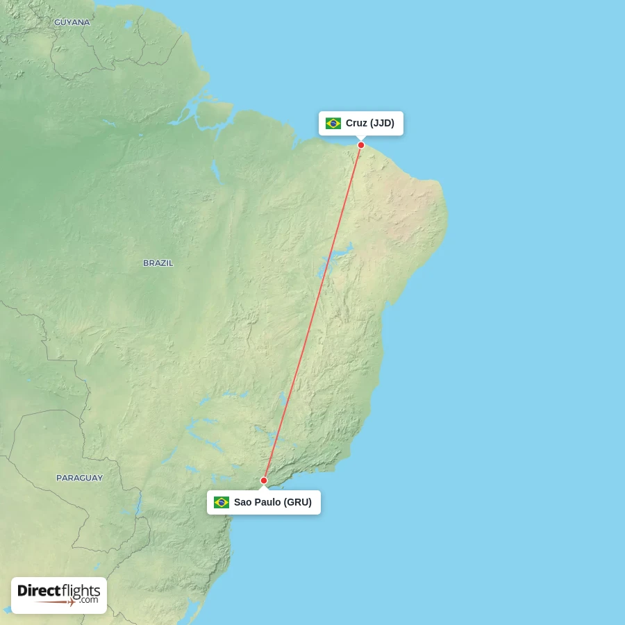 JJD - GRU route map