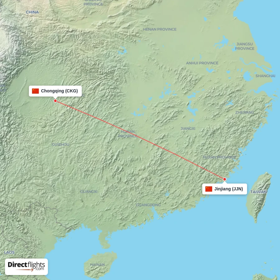 JJN - CKG route map