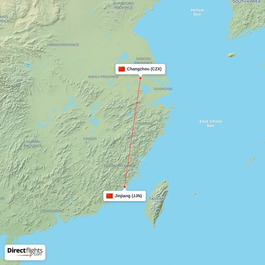 JJN - CZX route map
