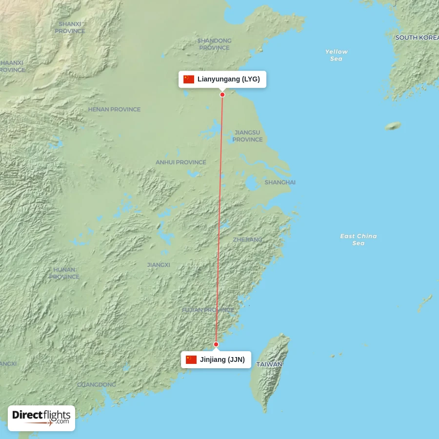 JJN - LYG route map