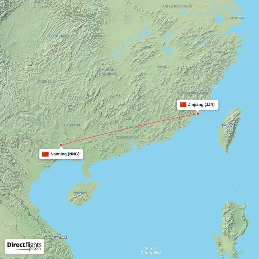 JJN - NNG route map