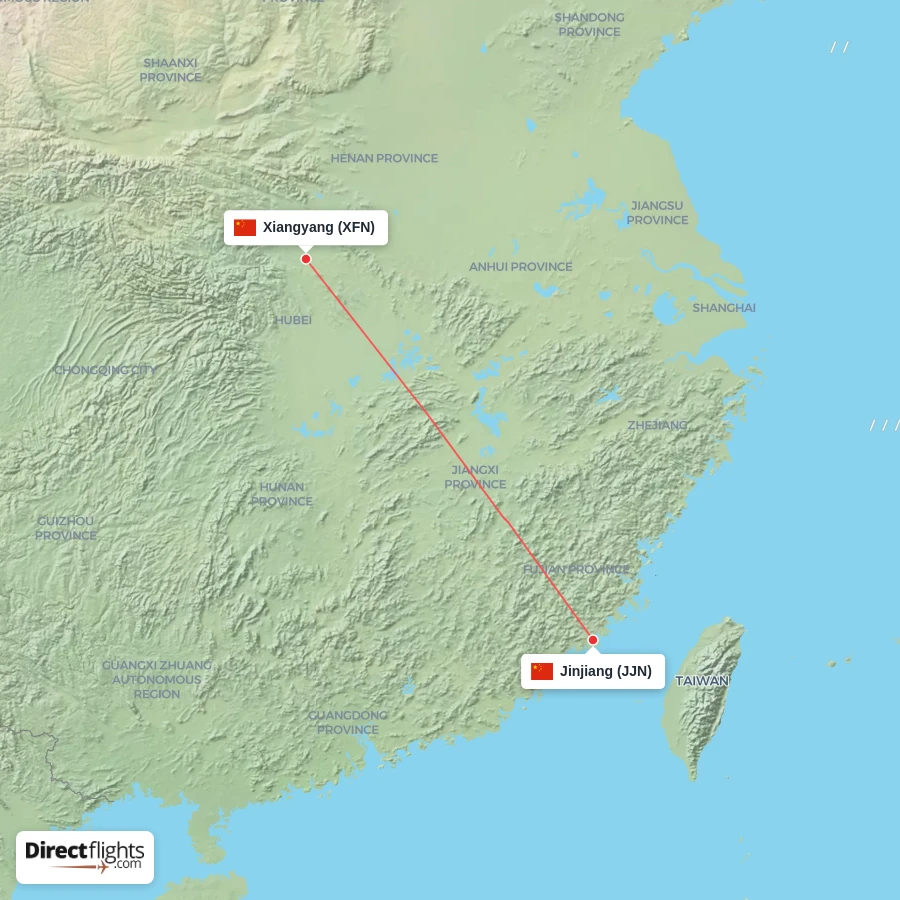 JJN - XFN route map