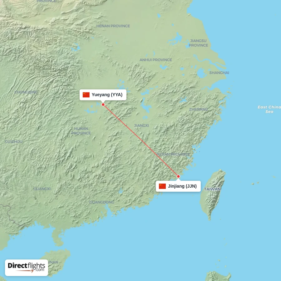 JJN - YYA route map