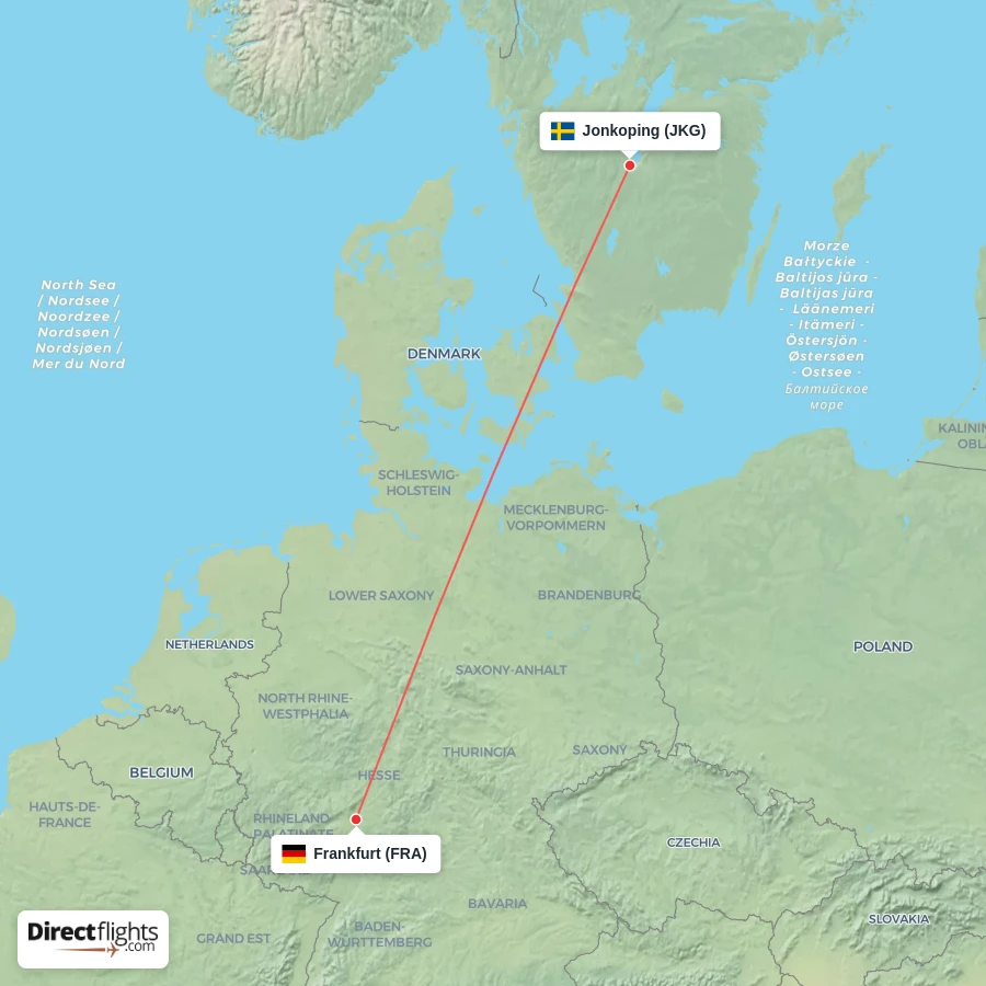 JKG - FRA route map