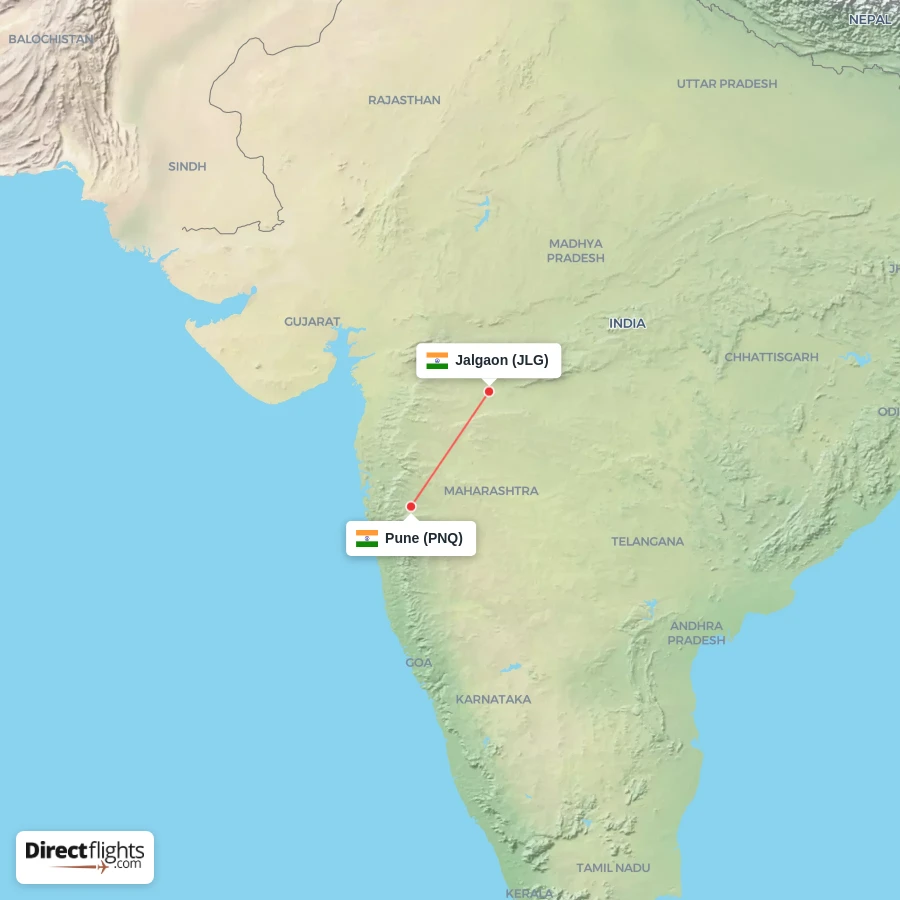 JLG - PNQ route map