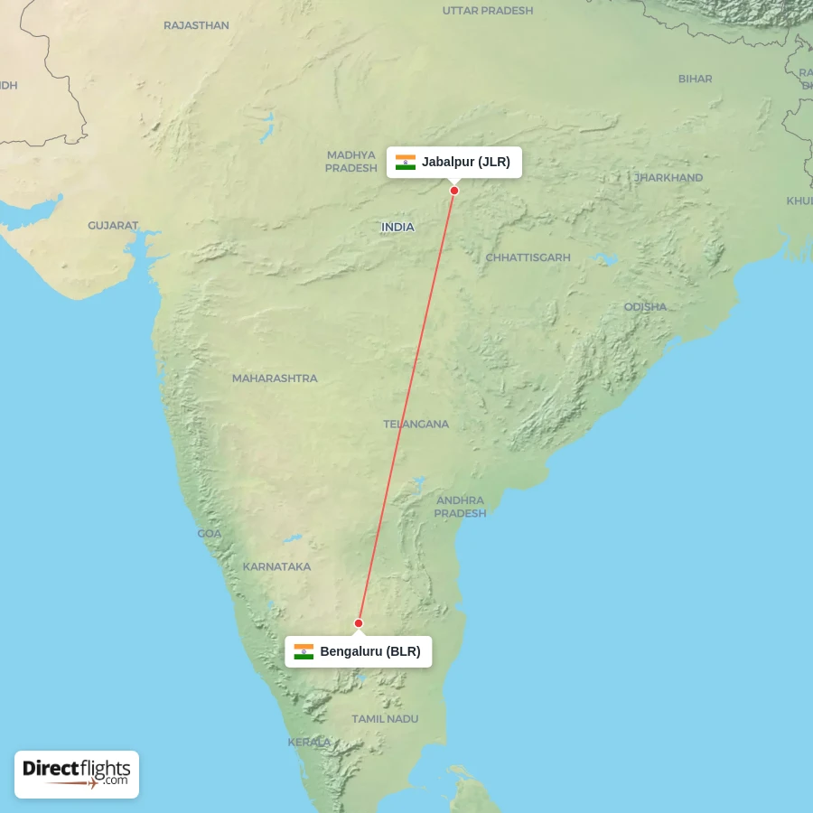 JLR - BLR route map