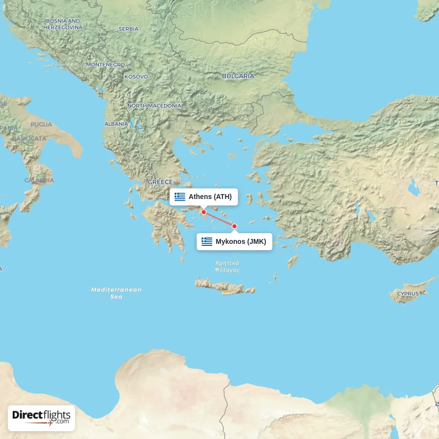 JMK - ATH route map