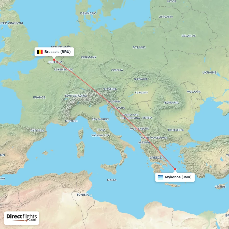 JMK - BRU route map