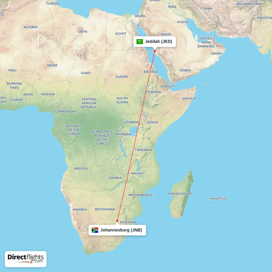 JNB - JED route map