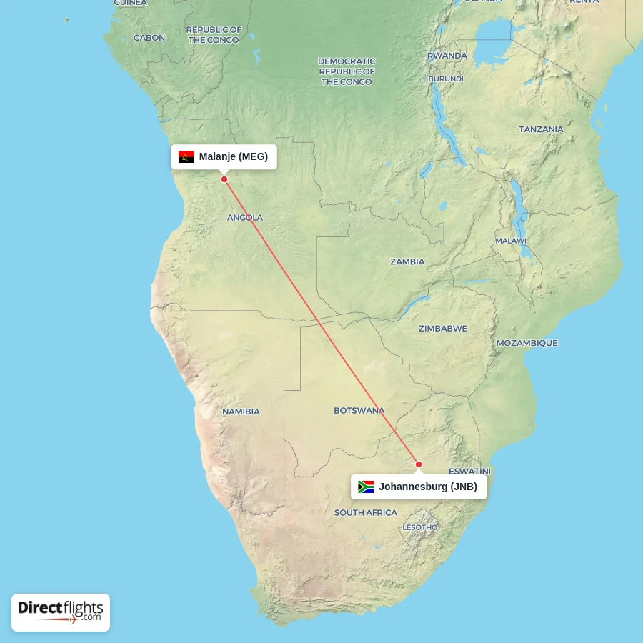 JNB - MEG route map