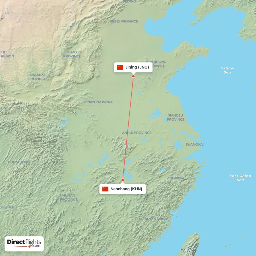 JNG - KHN route map