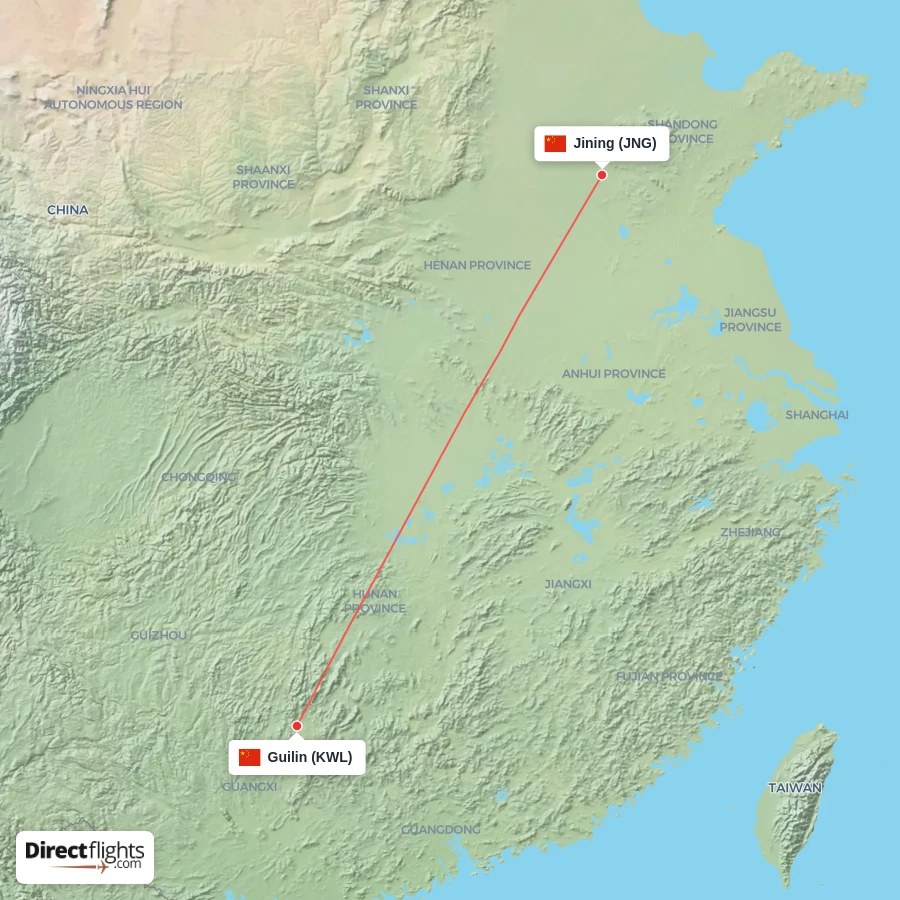 JNG - KWL route map